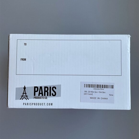 1996 WINE GLASS MATCHING SHOT GLASS PARIS PRODUCTS LIMITED EDITION - Picture 10 of 11